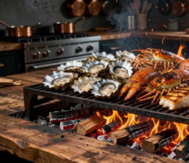 Australian seafood grilled over woodfire at Ember Grill Society